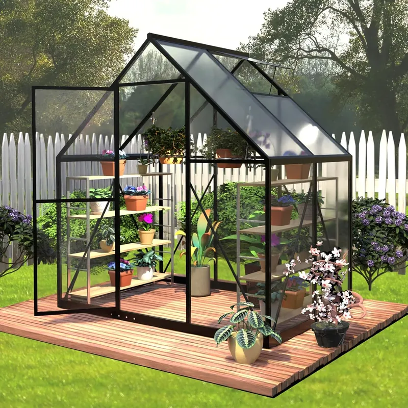 HOOYEAH 6 x 4 FT Polycarbonate Greenhouse