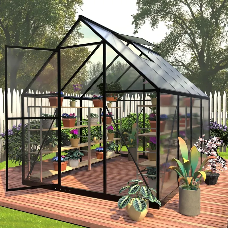 HOOYEAH 6 x 8 FT Polycarbonate Greenhouse